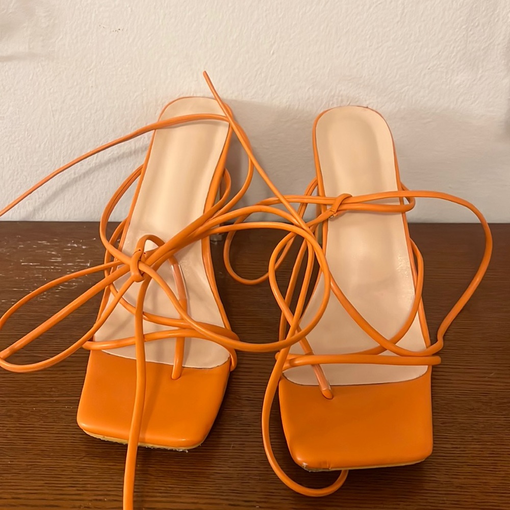 Orange wrap heels
